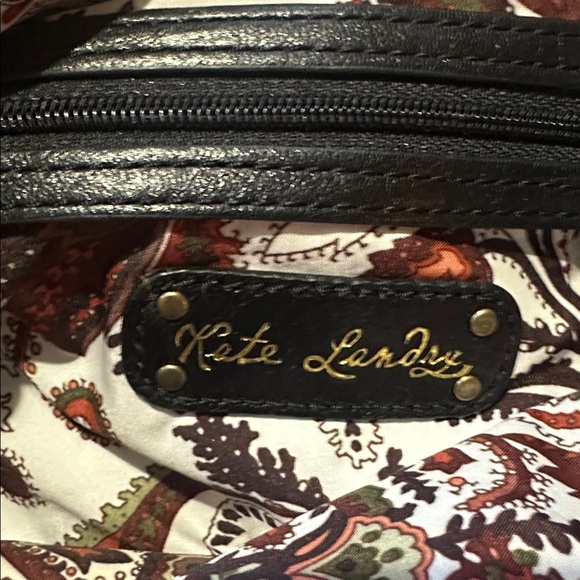 Kate Landry Fold-Over Black Leather Clutch Bag - Picture 6 of 9